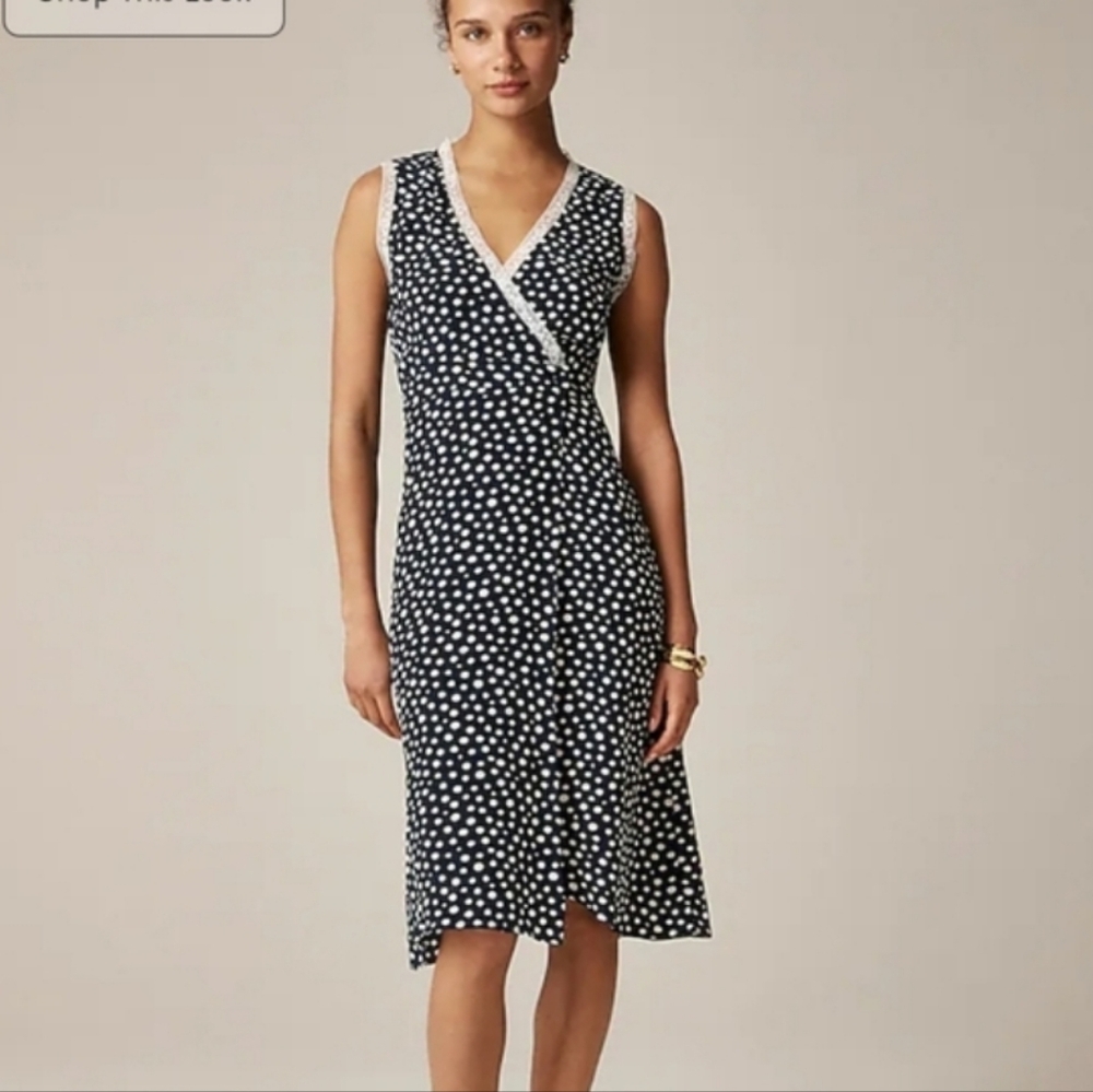 J Crew Rouje X J.Crew Rencard wrap dress CN705 Size 12 Polka Dots
